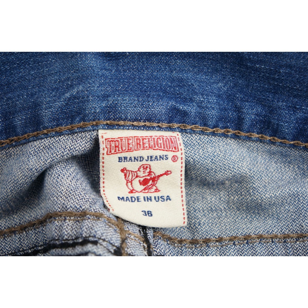 True Religion Bobby Big QT Jeans Mens 36 Blue Straight Leg Made in USA Good - Picture 7 of 8